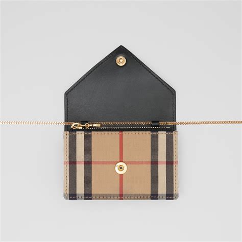 black vintage check leather card case burberry|Burberry Vintage Check Leather Card Case .